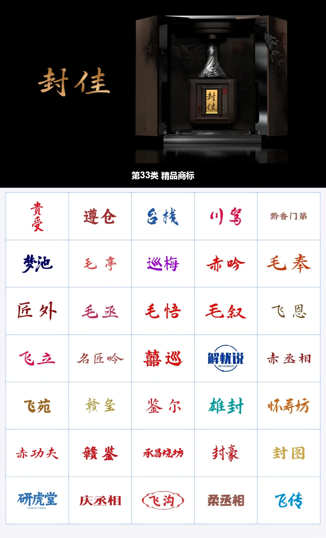 33类酱香型白酒商标，炎黄冠