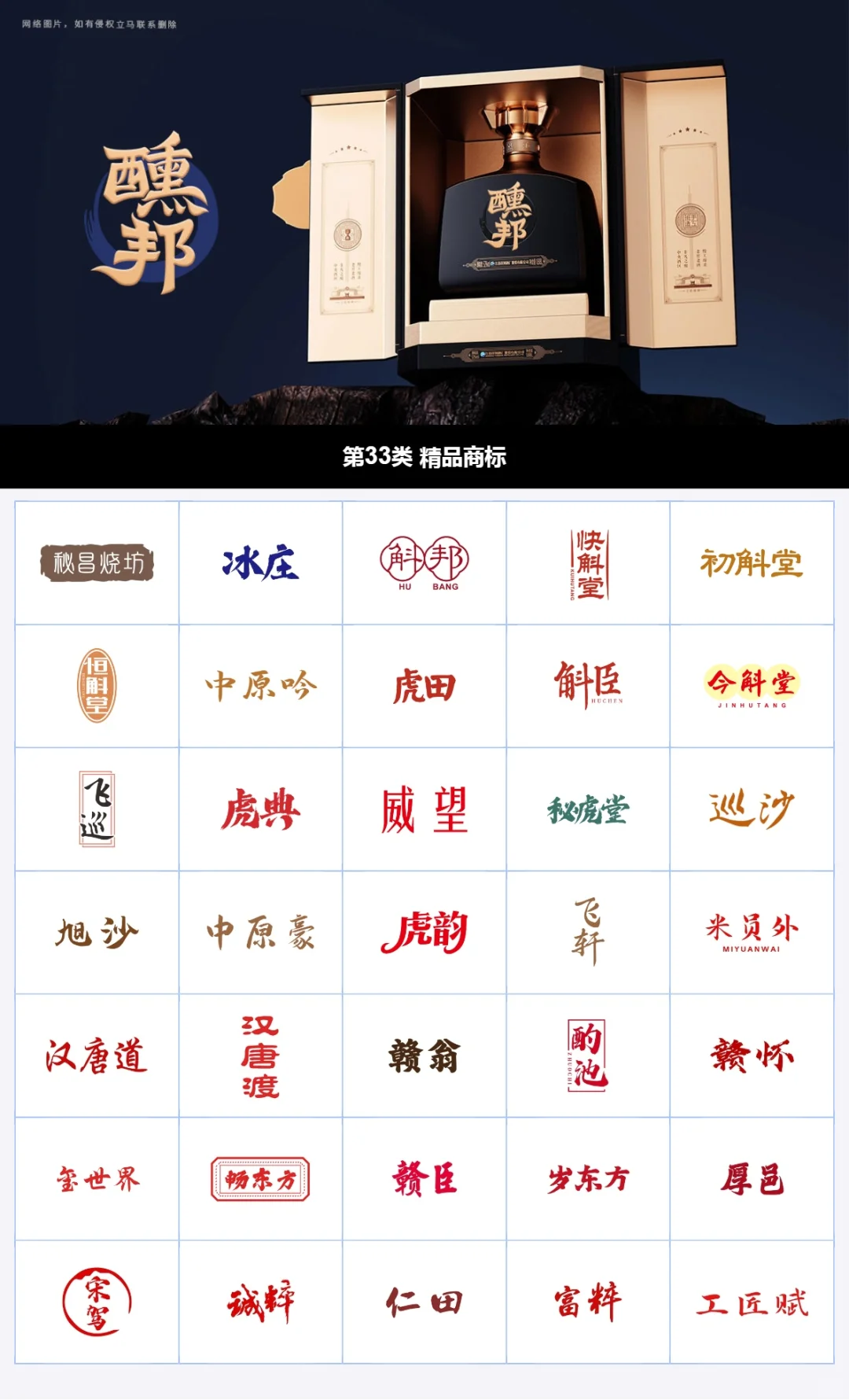 33类酱香型白酒商标，炎黄冠