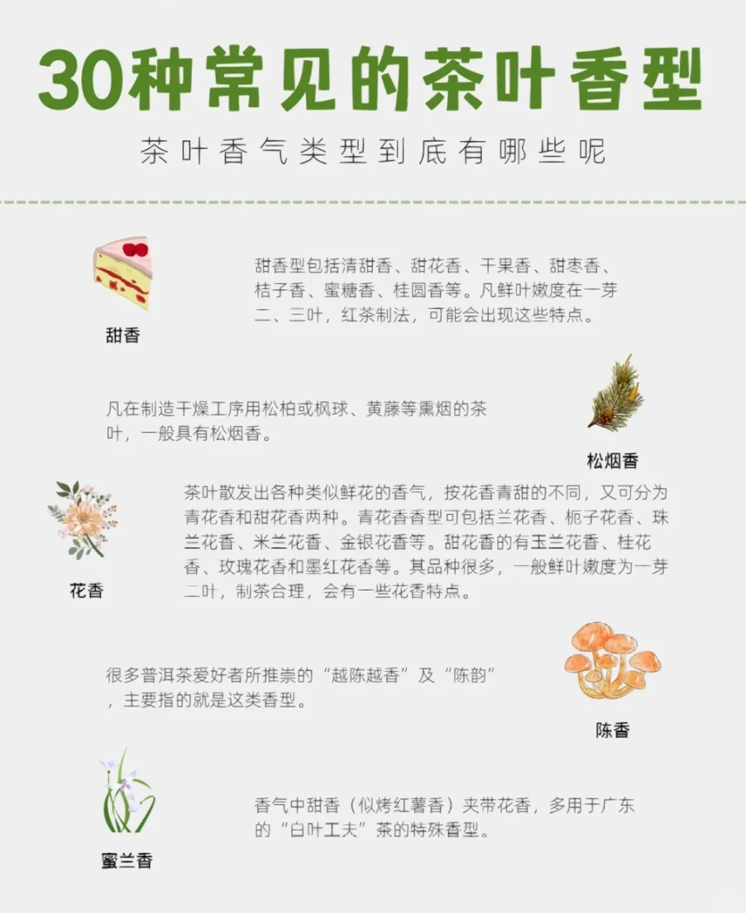 30种常见茶叶香型，看看自己喝的茶到底啥味