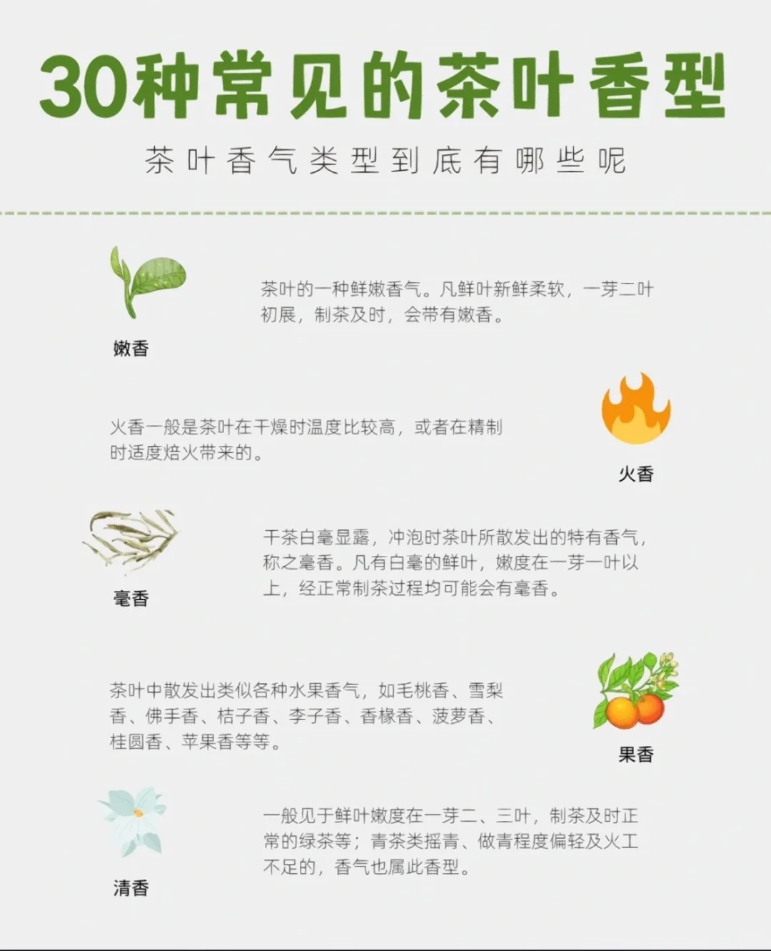 30种常见茶叶香型，看看自己喝的茶到底啥味