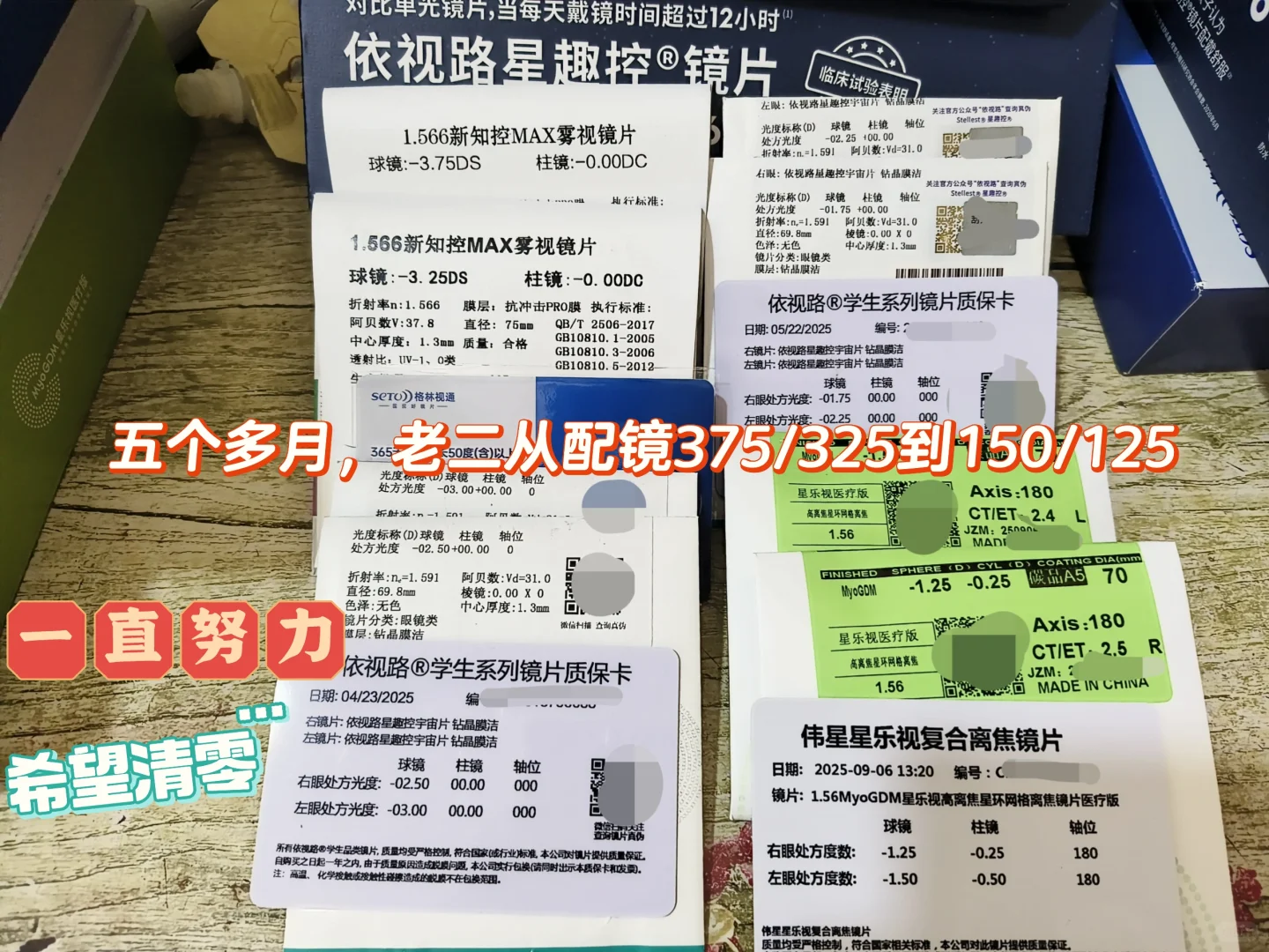 五个多月配镜375/325到150/125