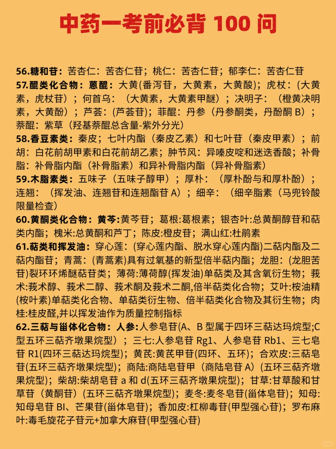 中药一考前必背100问???