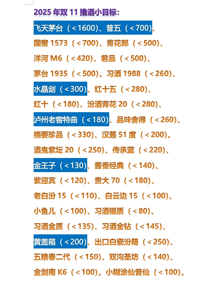 一起来蹲啊，双11撸酒小目标！！