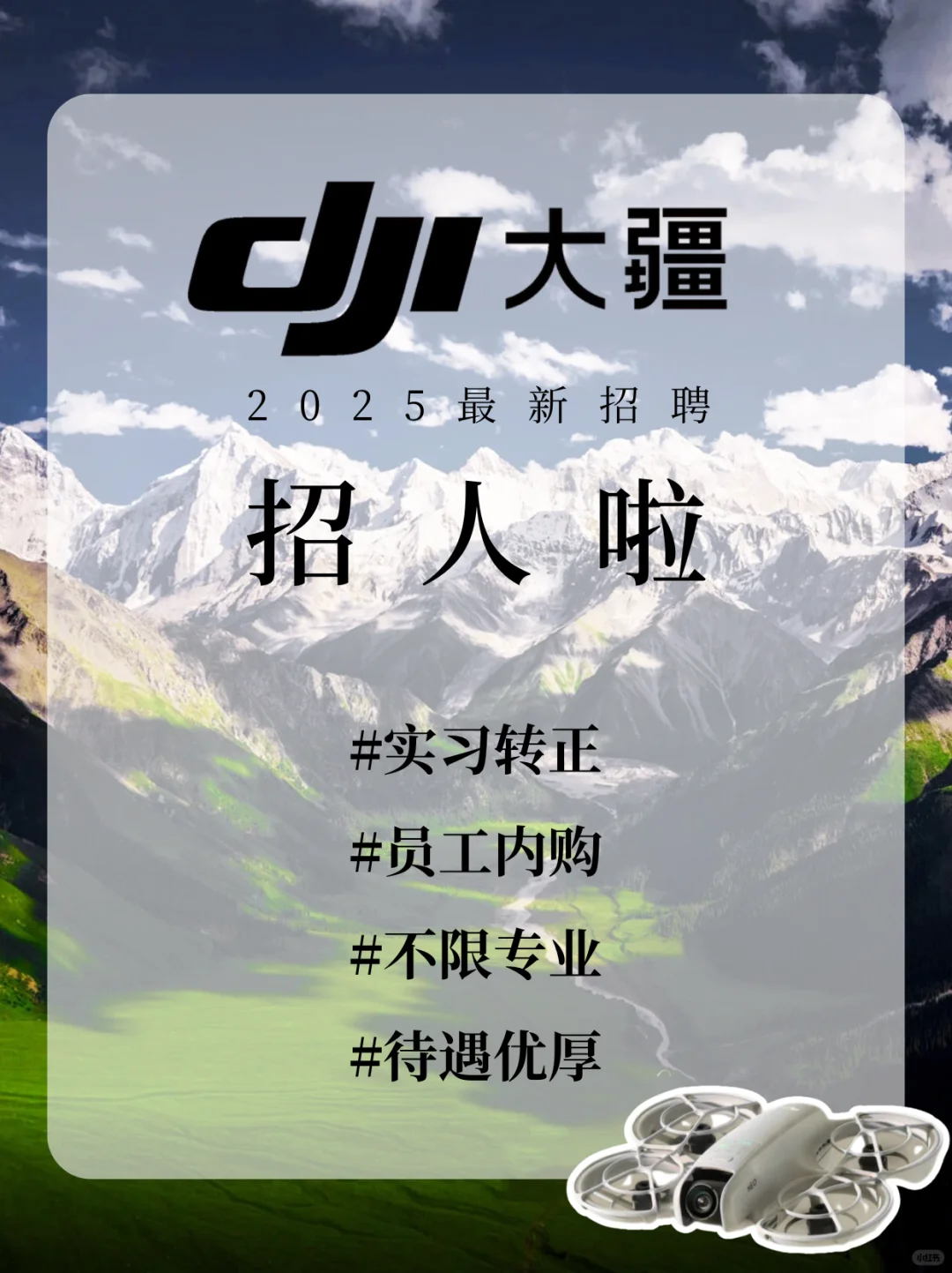 大疆招招招人啦❗️不限专业?可员工内购