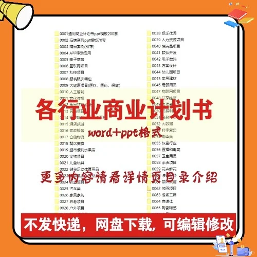 各行业商业计划书模板