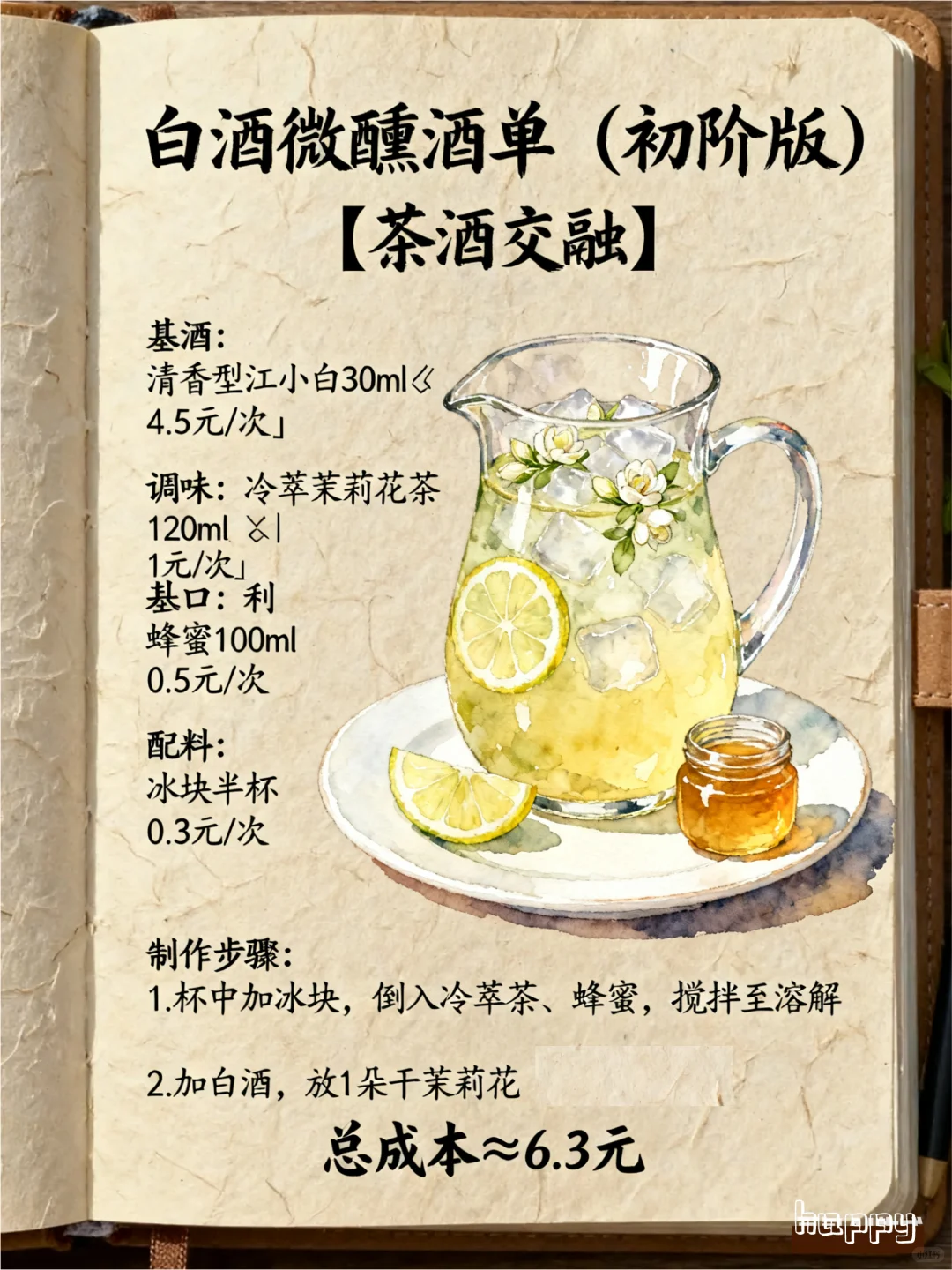 白酒微醺酒单，微醺好喝还出片！