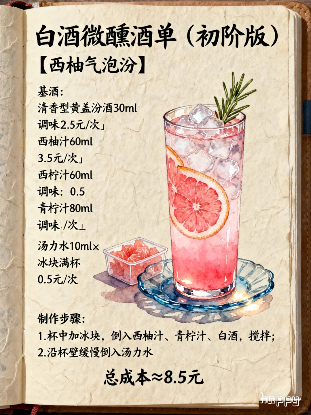 白酒微醺酒单，微醺好喝还出片！