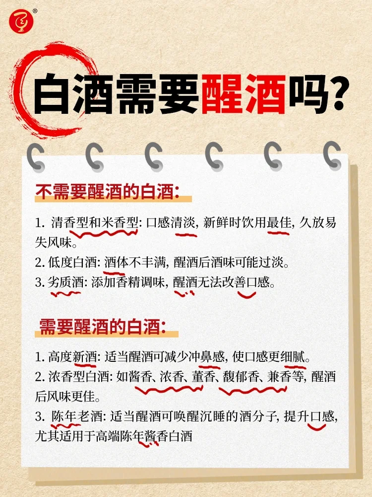 一图看懂|红酒要醒酒,白酒需要吗?