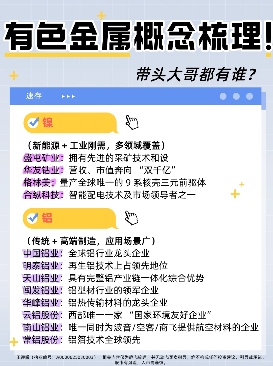 有色 8 大领域及龙头企业（速存）