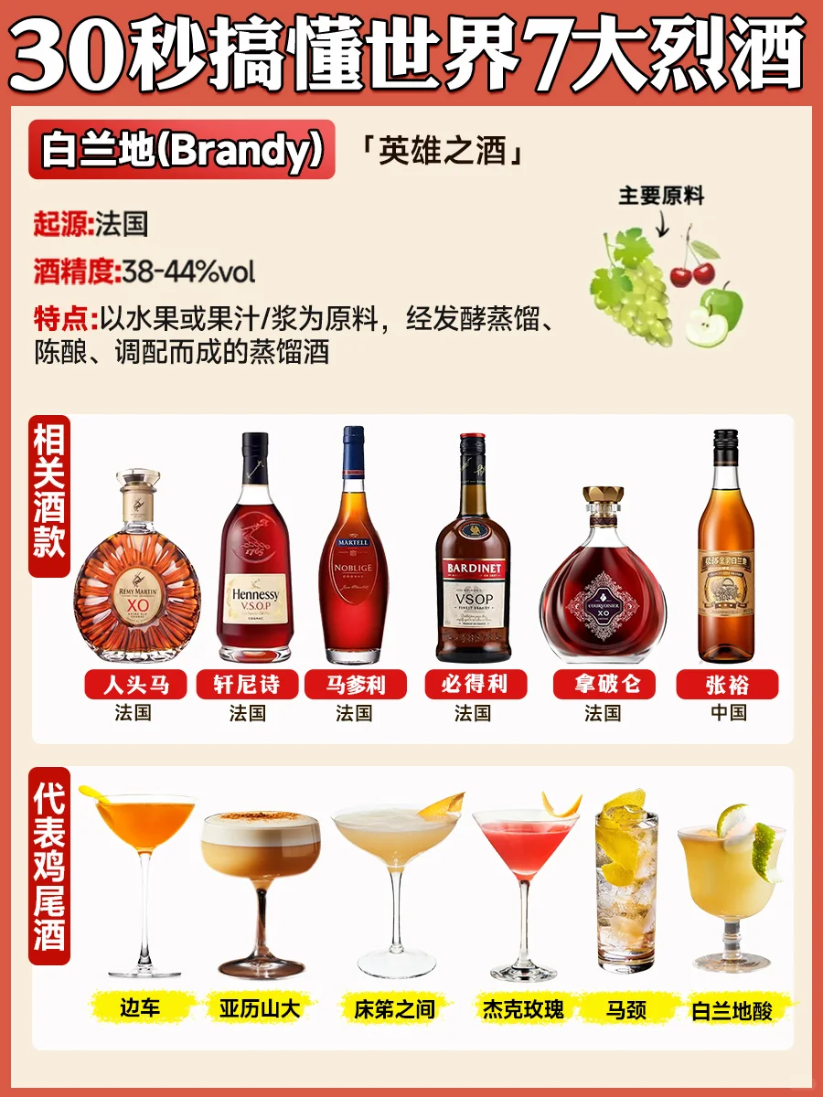 30秒搞懂世界7大烈酒 新手调酒必懂
