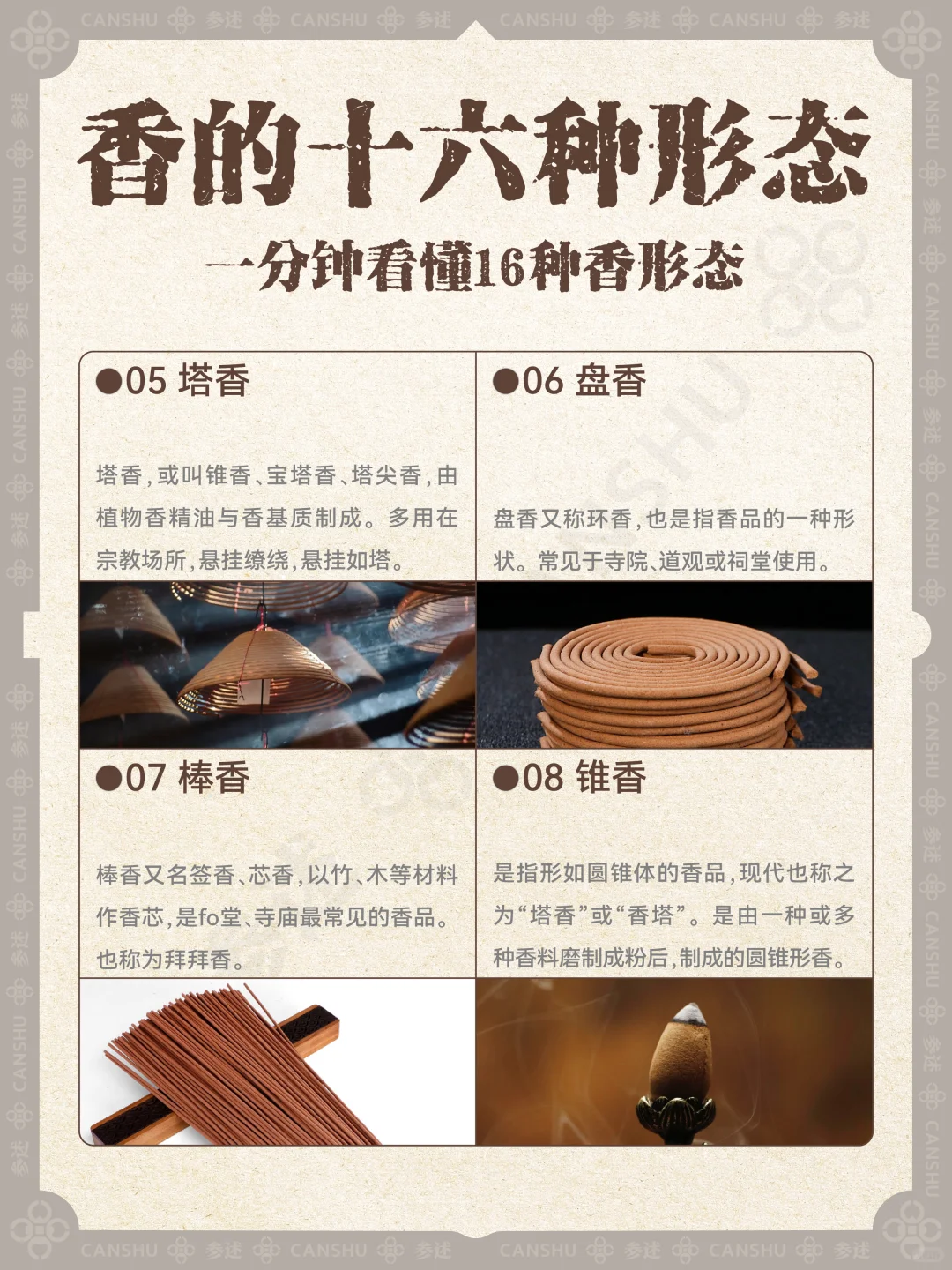 香学科普｜一分钟了解中式香的16种形态