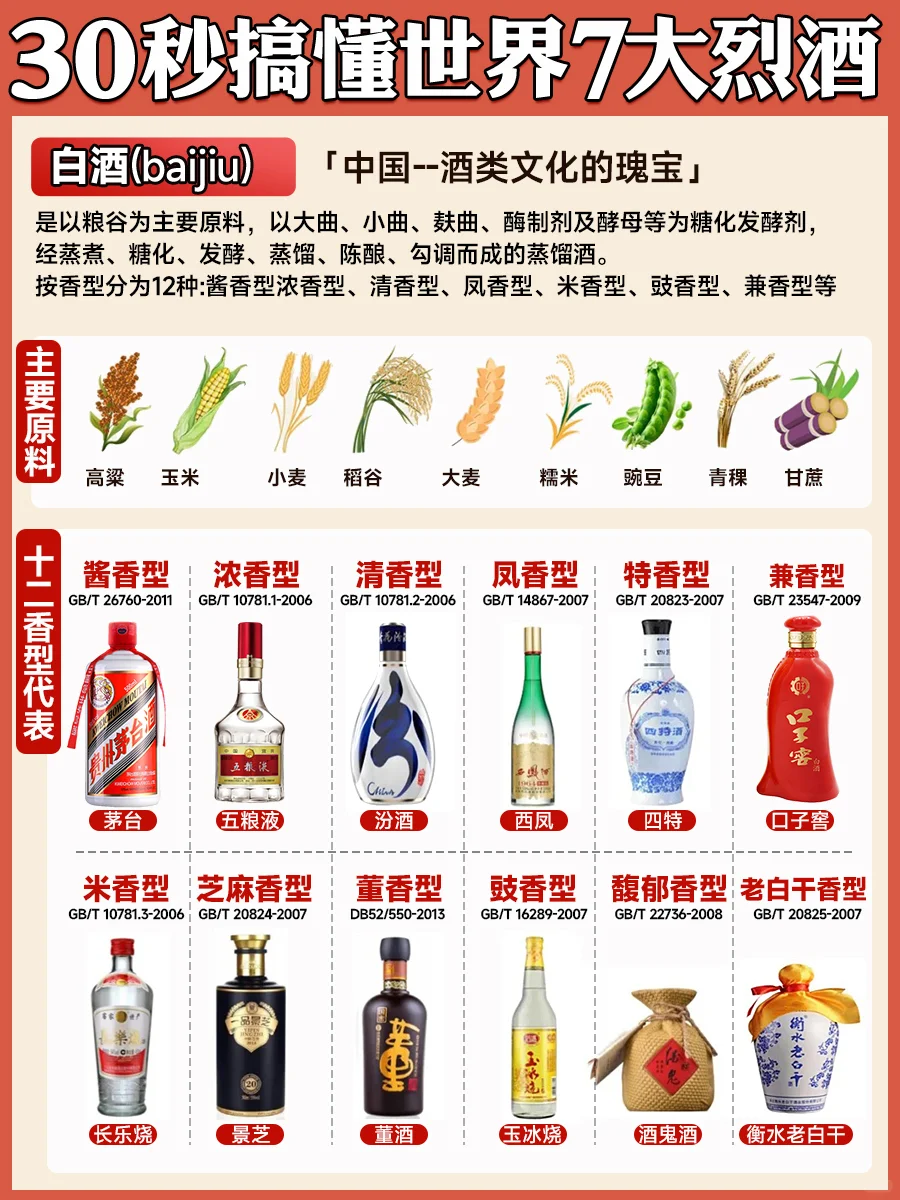 30秒搞懂世界7大烈酒 新手调酒必懂