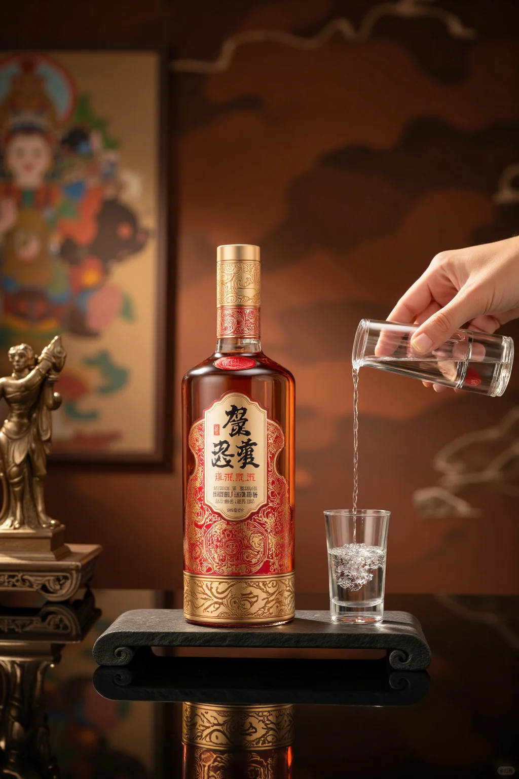 AIGC丨国风类新中式白酒场景直出