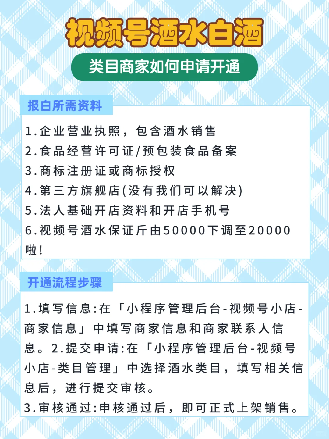 视频号白酒类目怎么申请开通？