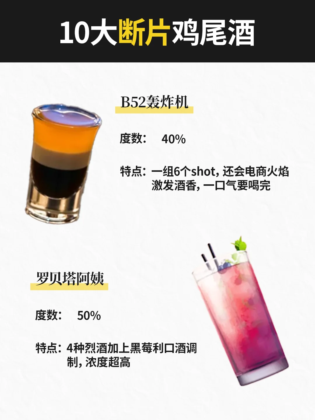 十大断片鸡尾酒?酒量不行慎点！