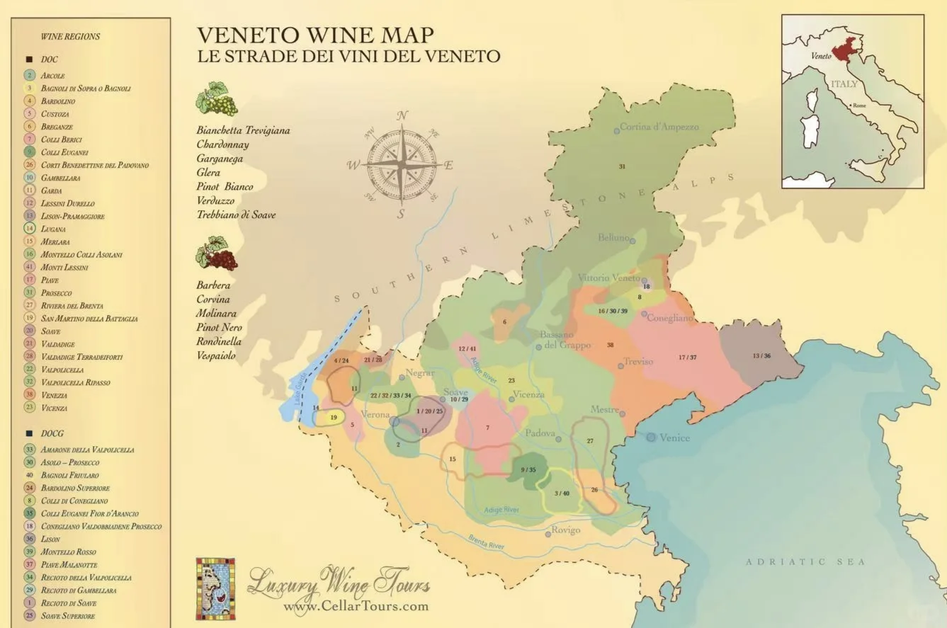 意大利葡萄酒产区图