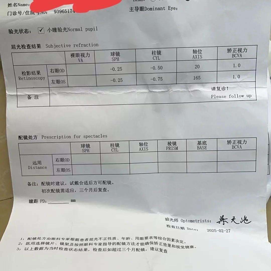 双眼这个度数有必要戴眼镜吗?
