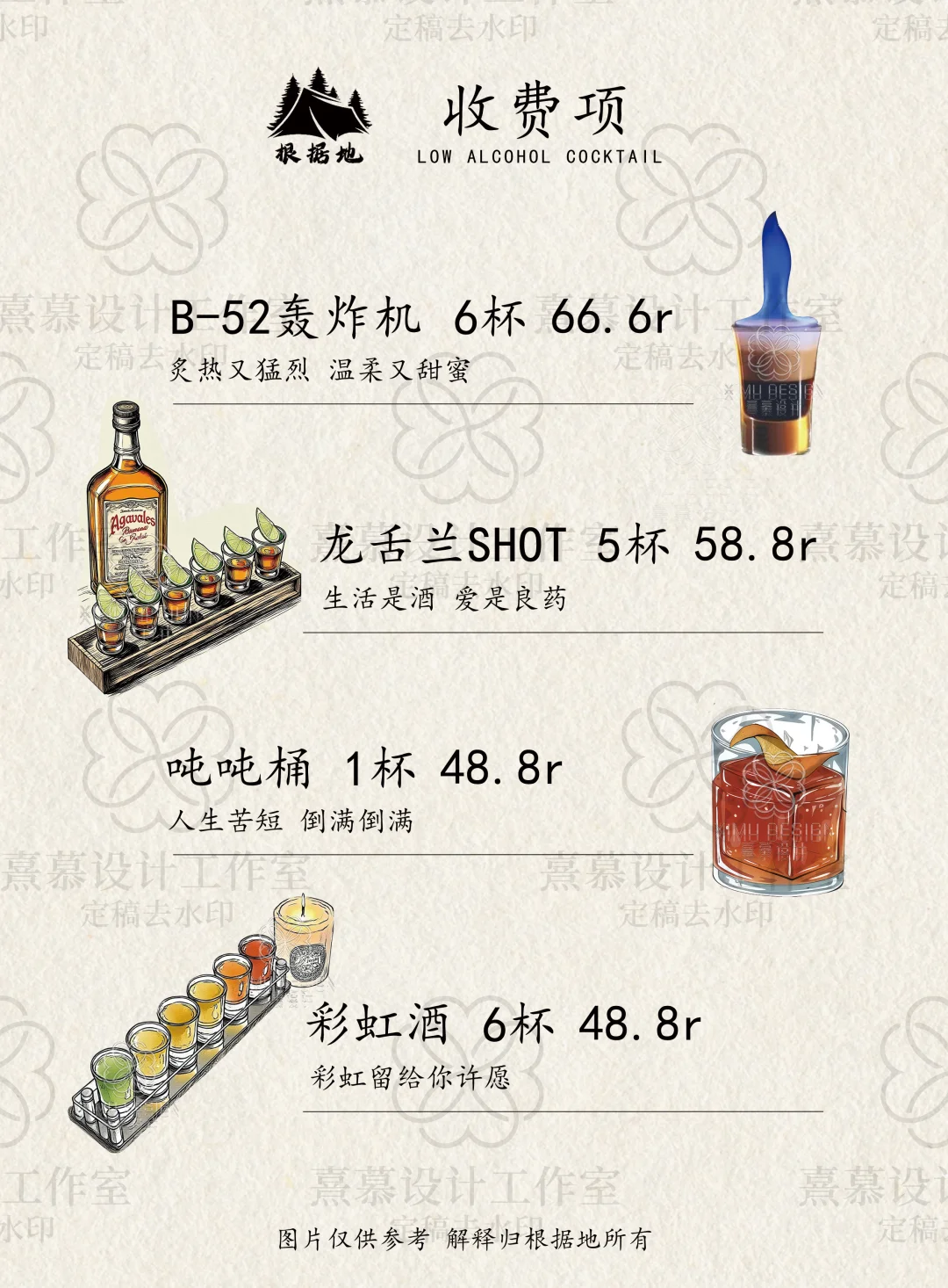 关于我的调酒菜单～高度数｜低度数｜无酒精