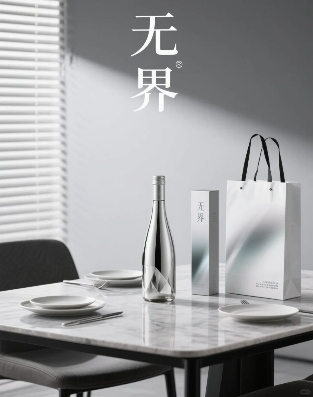 无界高端白酒包装设计|极简风白酒包装设计