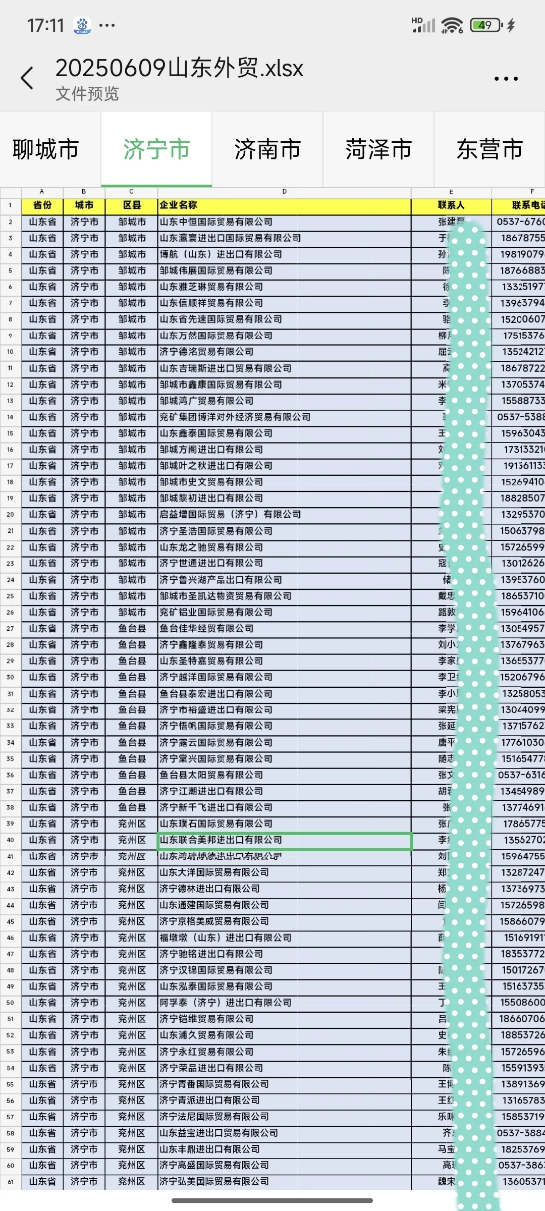2025山东外贸企业（出口记录）