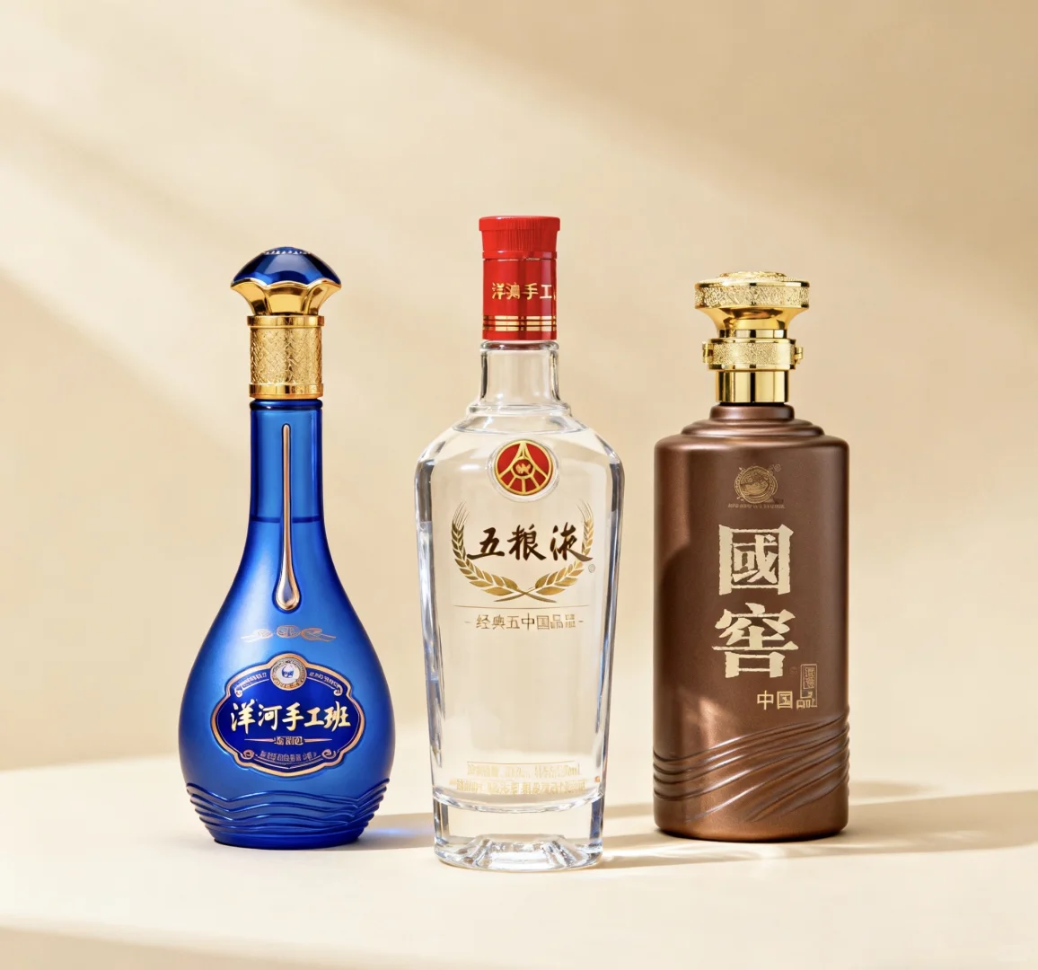 洋河手工班、经典五粮液、国窖中国品味