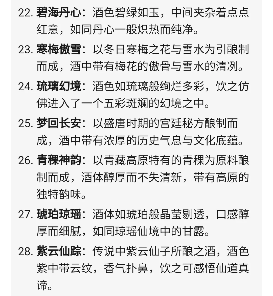 写小说28种“古代美酒”