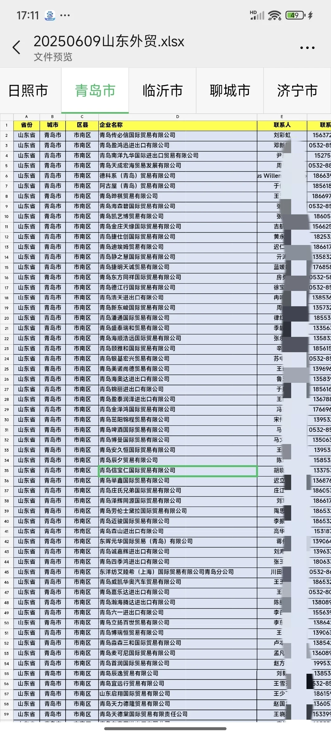 2025山东外贸企业（出口记录）