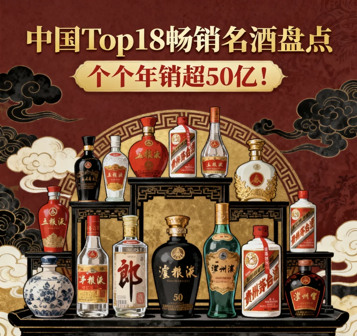 Top18畅销名酒盘点：个个年销超50亿