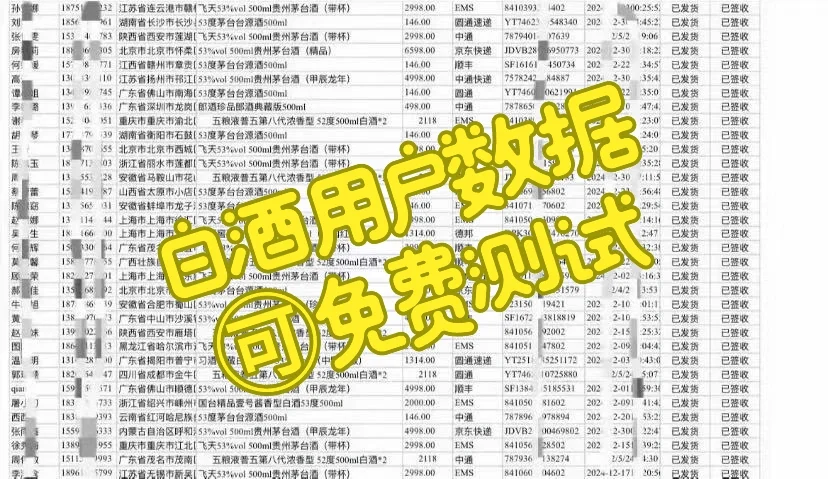 白酒用户数据