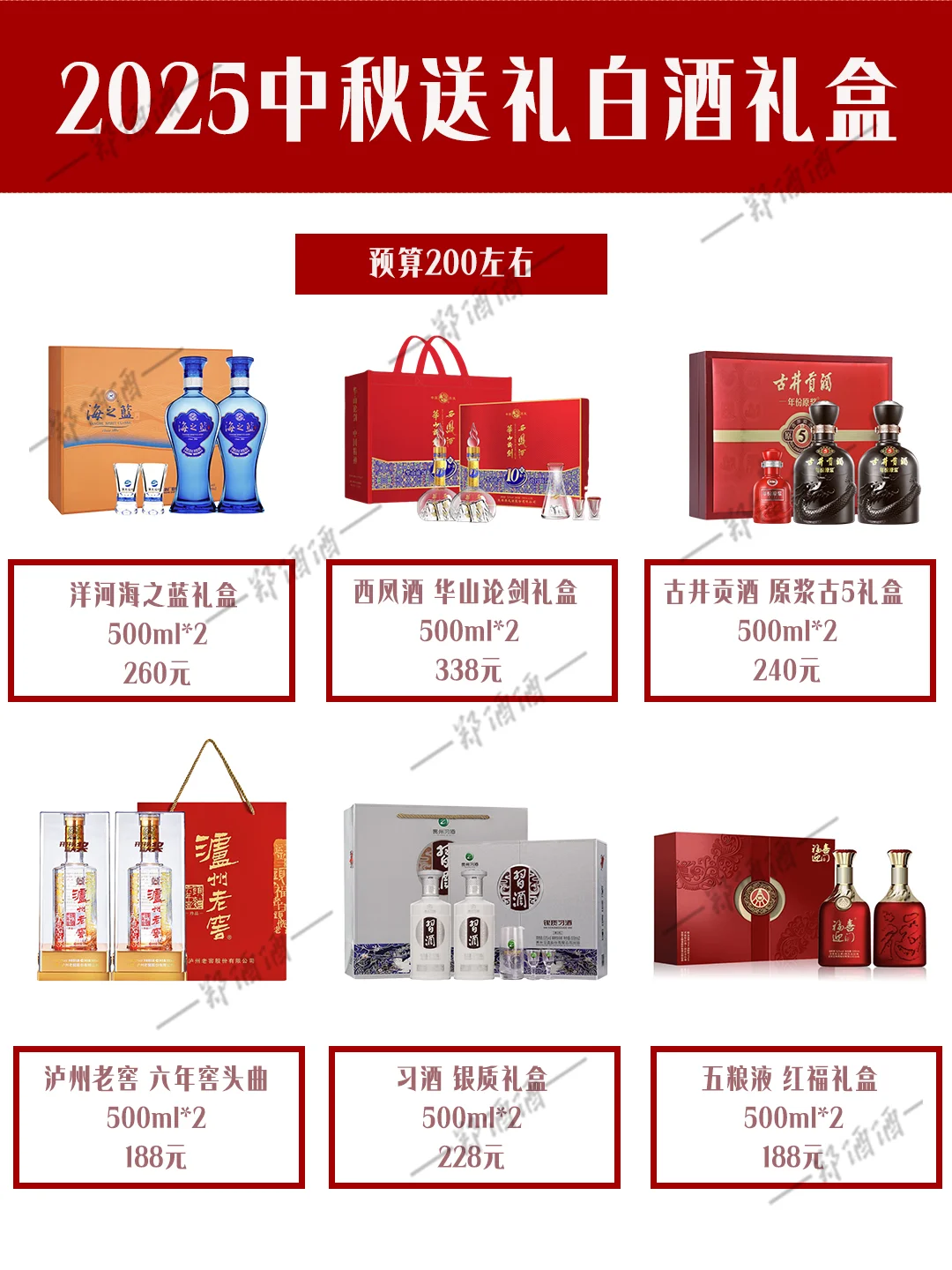 中秋白酒礼盒怎么选？4 档预算不踩雷?