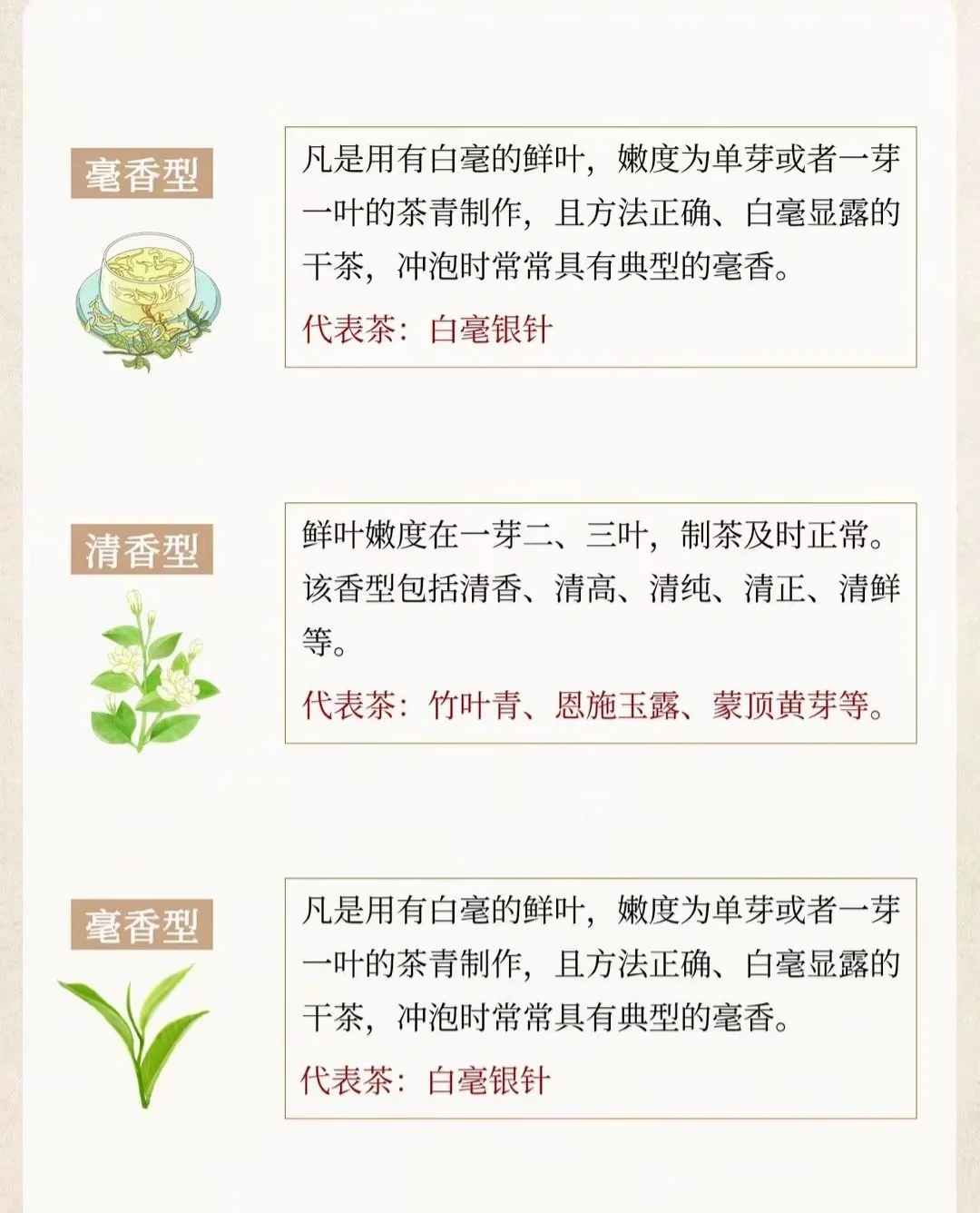 茶叶常见的9种香型