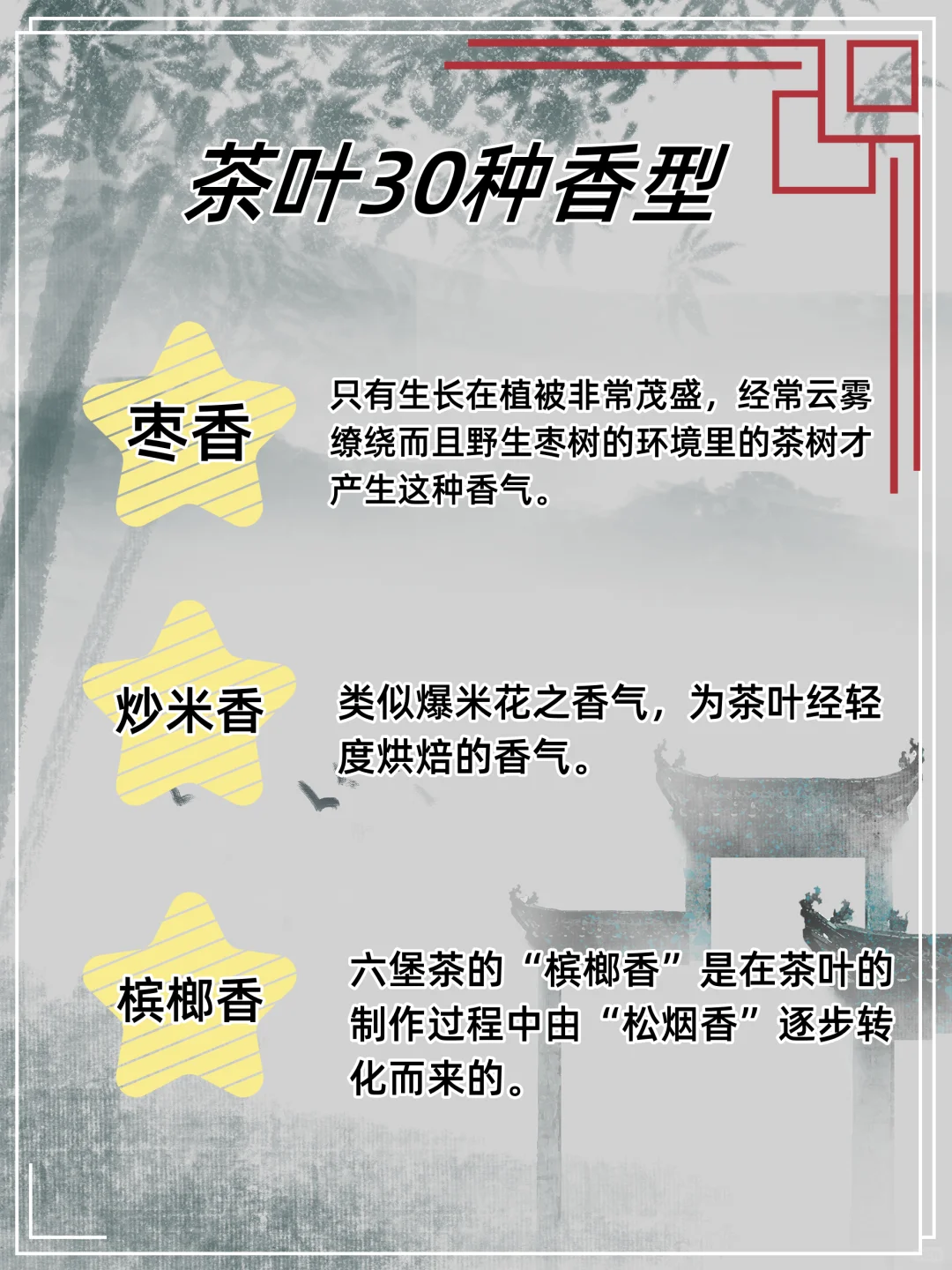 茶叶的30种香型