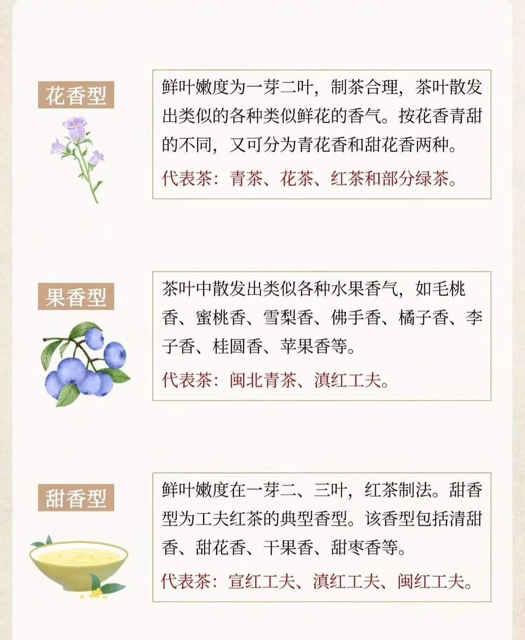 茶叶常见的9种香型