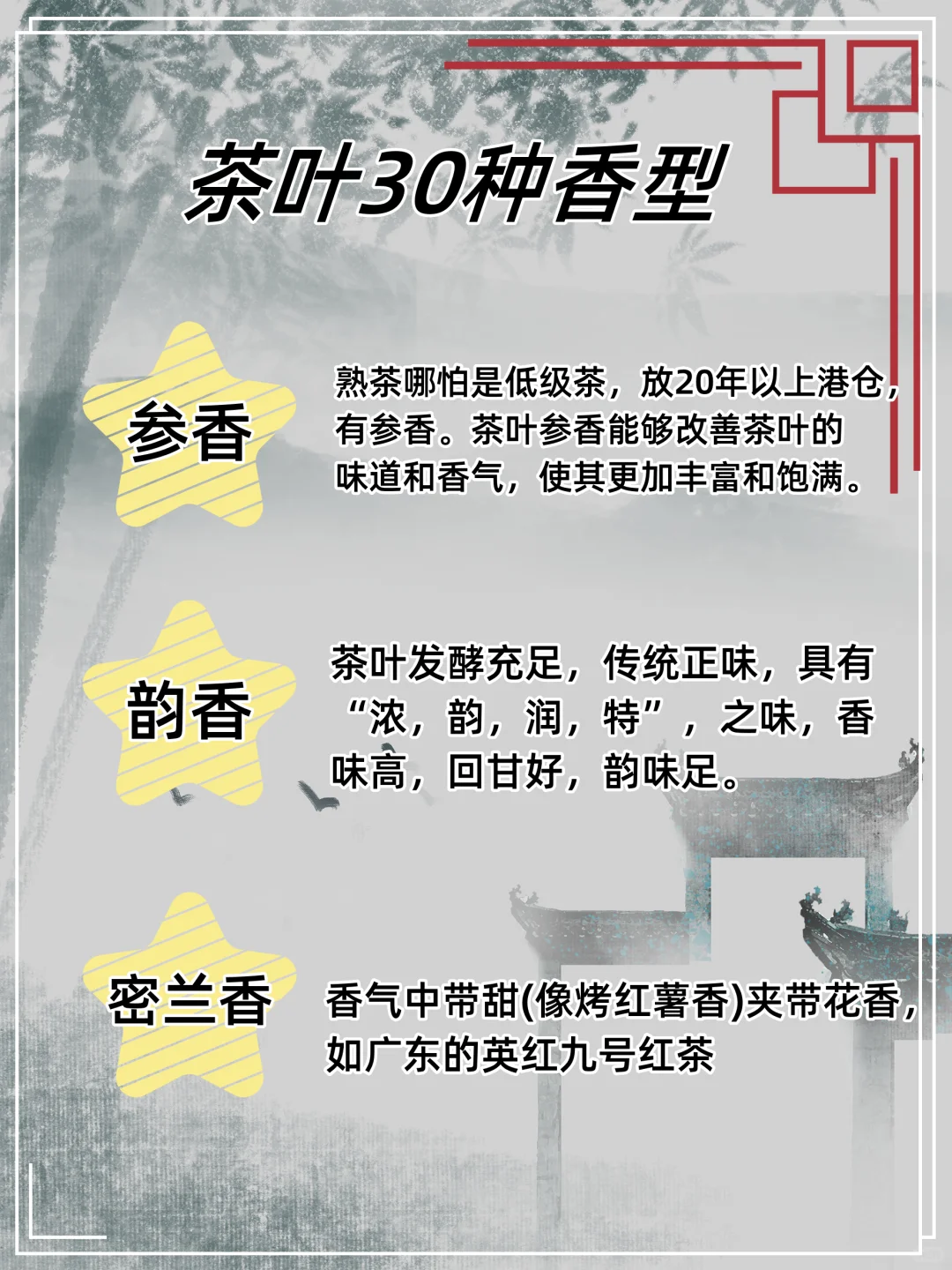 茶叶的30种香型