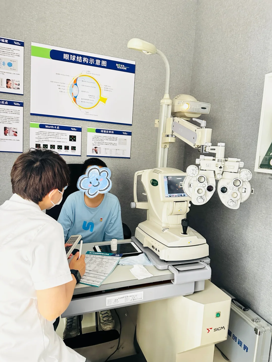 离焦镜+读写台,七个月退轴度数零增长