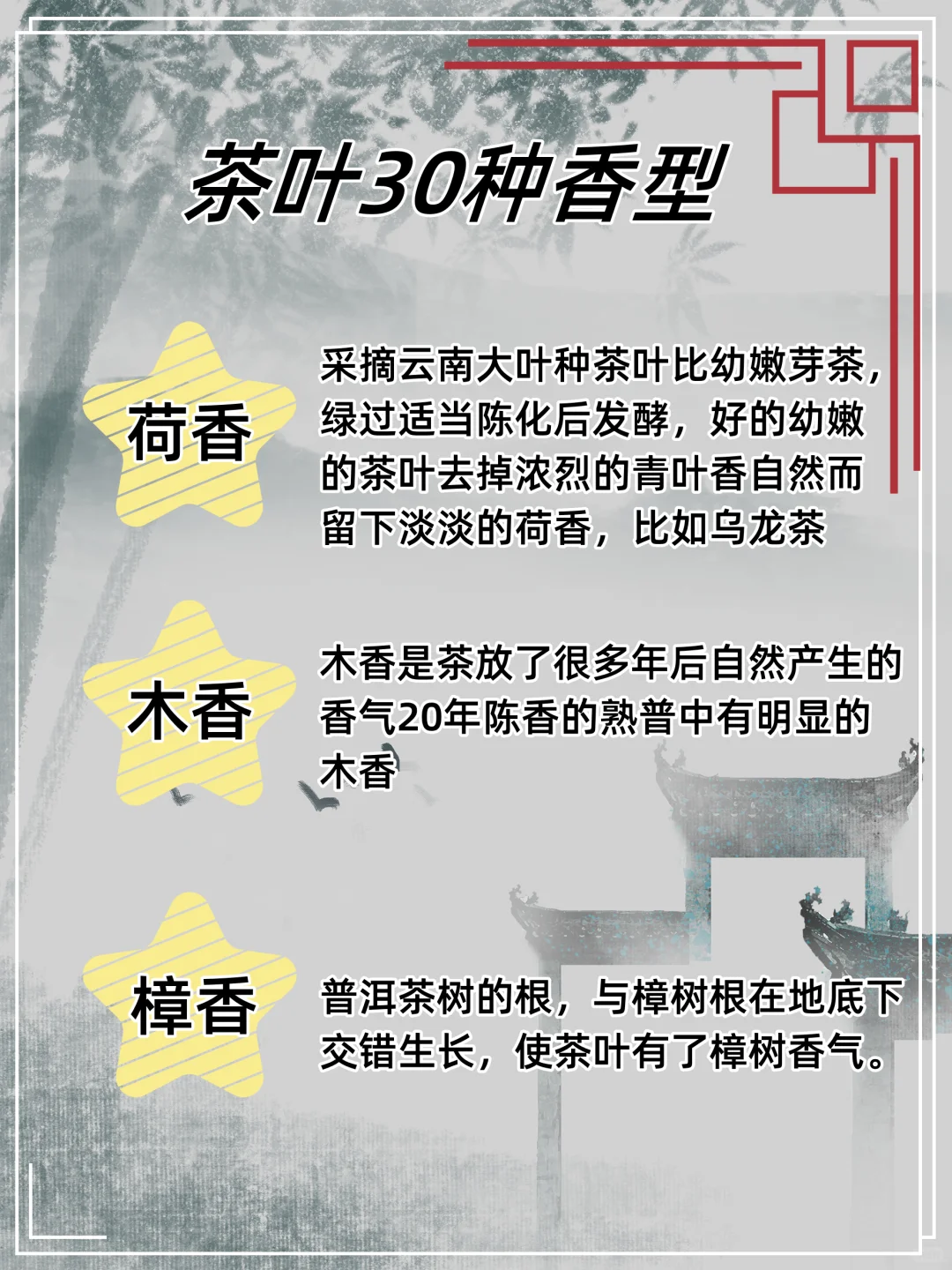 茶叶的30种香型