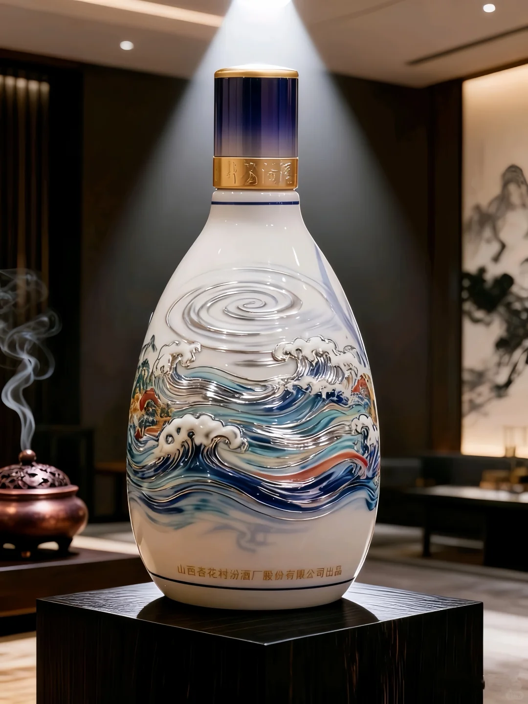 【青花20·五行诗瓶】