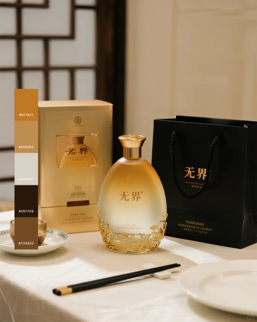 金色高端白酒包装设计|黄酒礼盒包装设计