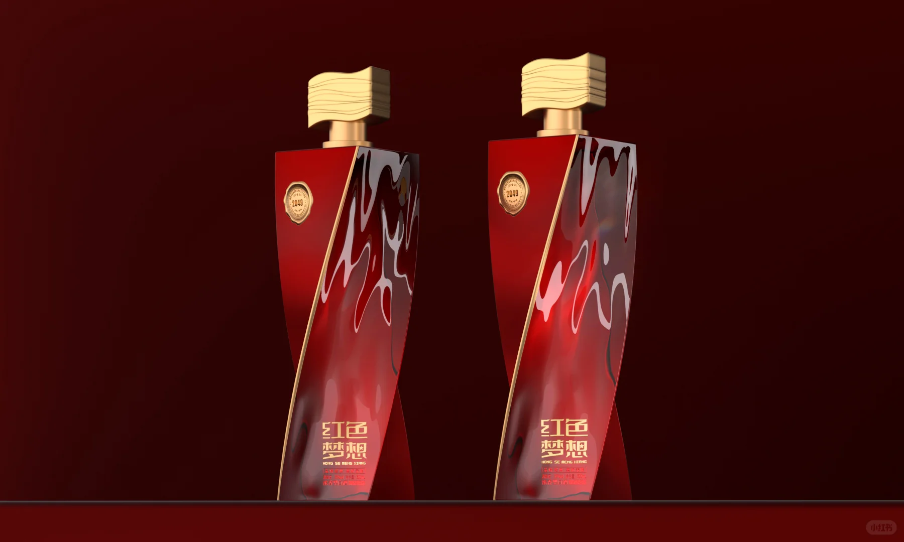几何破格 + 红金叙事|“红色梦想” 白酒包装