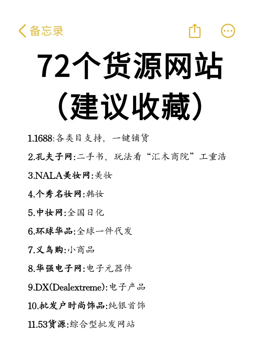 72个值得收藏的货源网站
