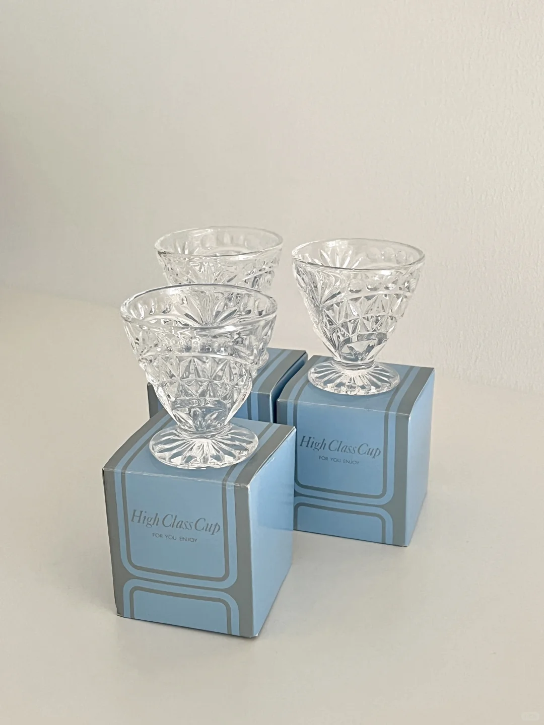 日本vintage玻璃鸡蛋杯白酒杯