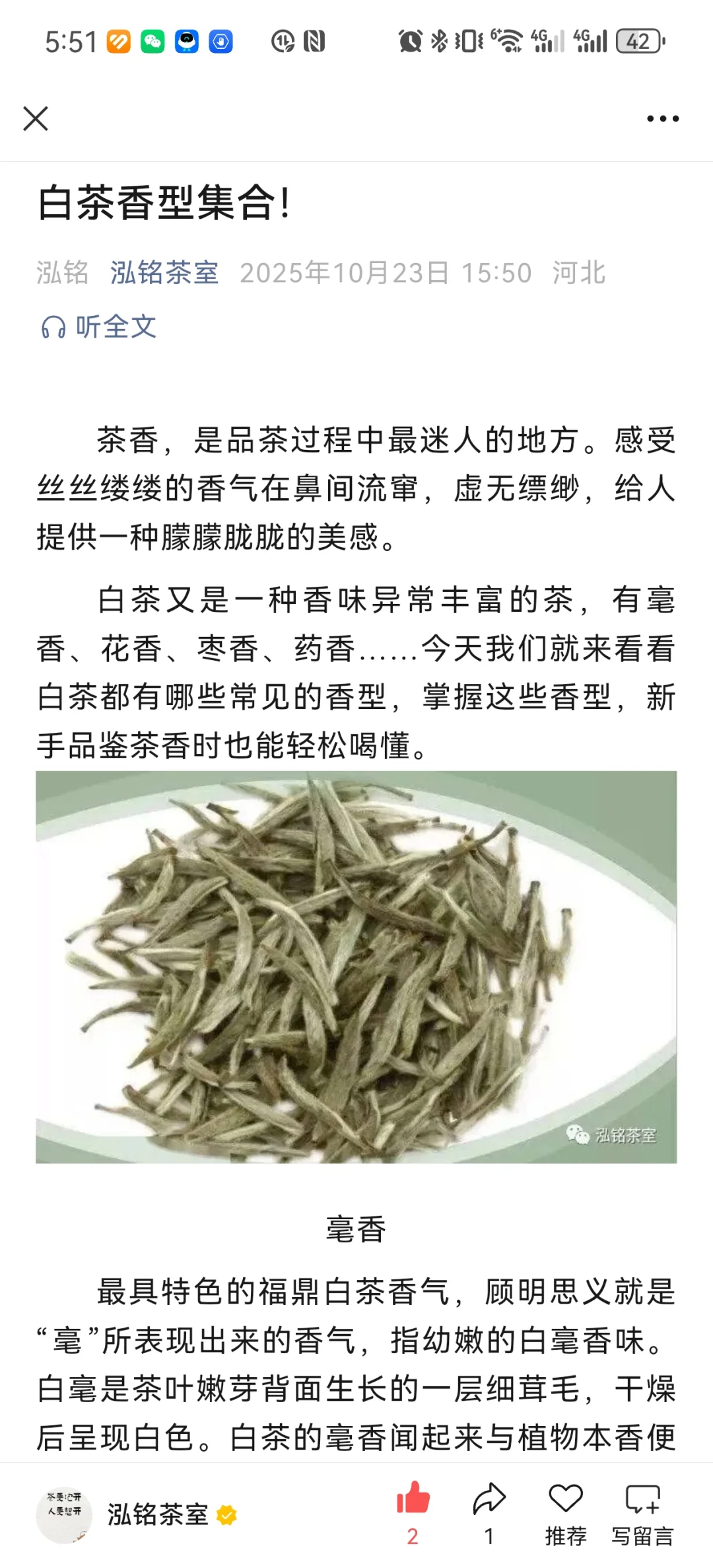 白茶各种香型集合！