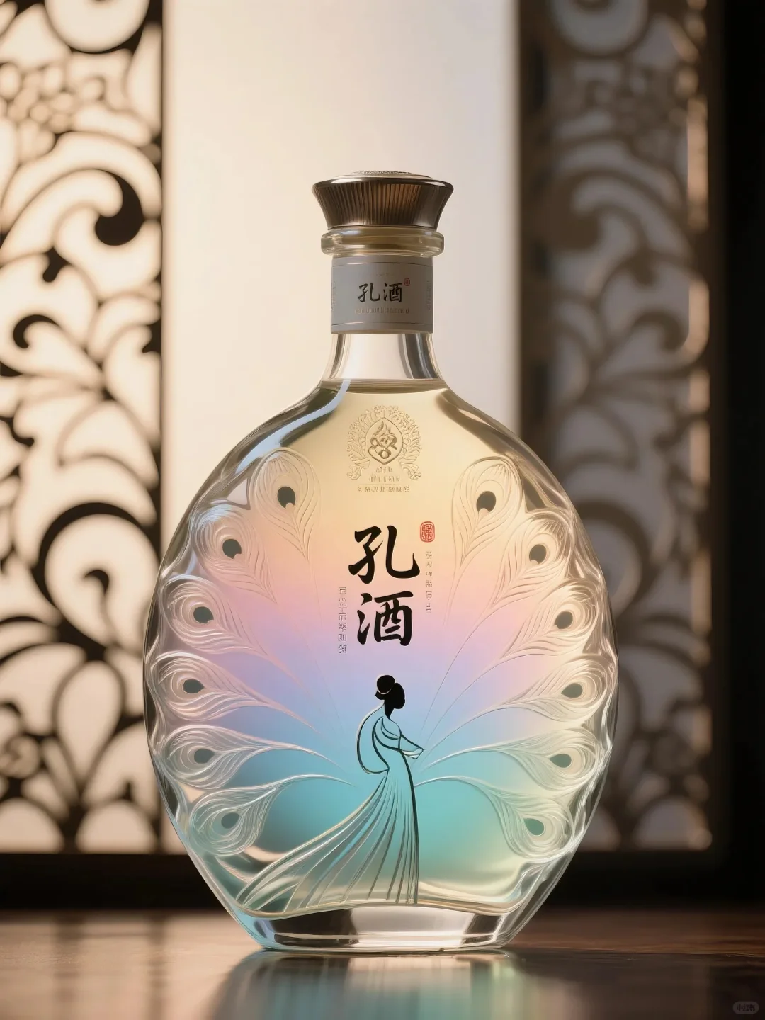 白酒设计-蓝釉凝雀魄，金书载儒魂