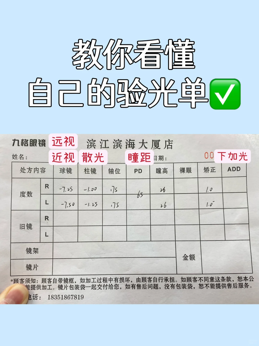 教你看懂自己的验光单✅