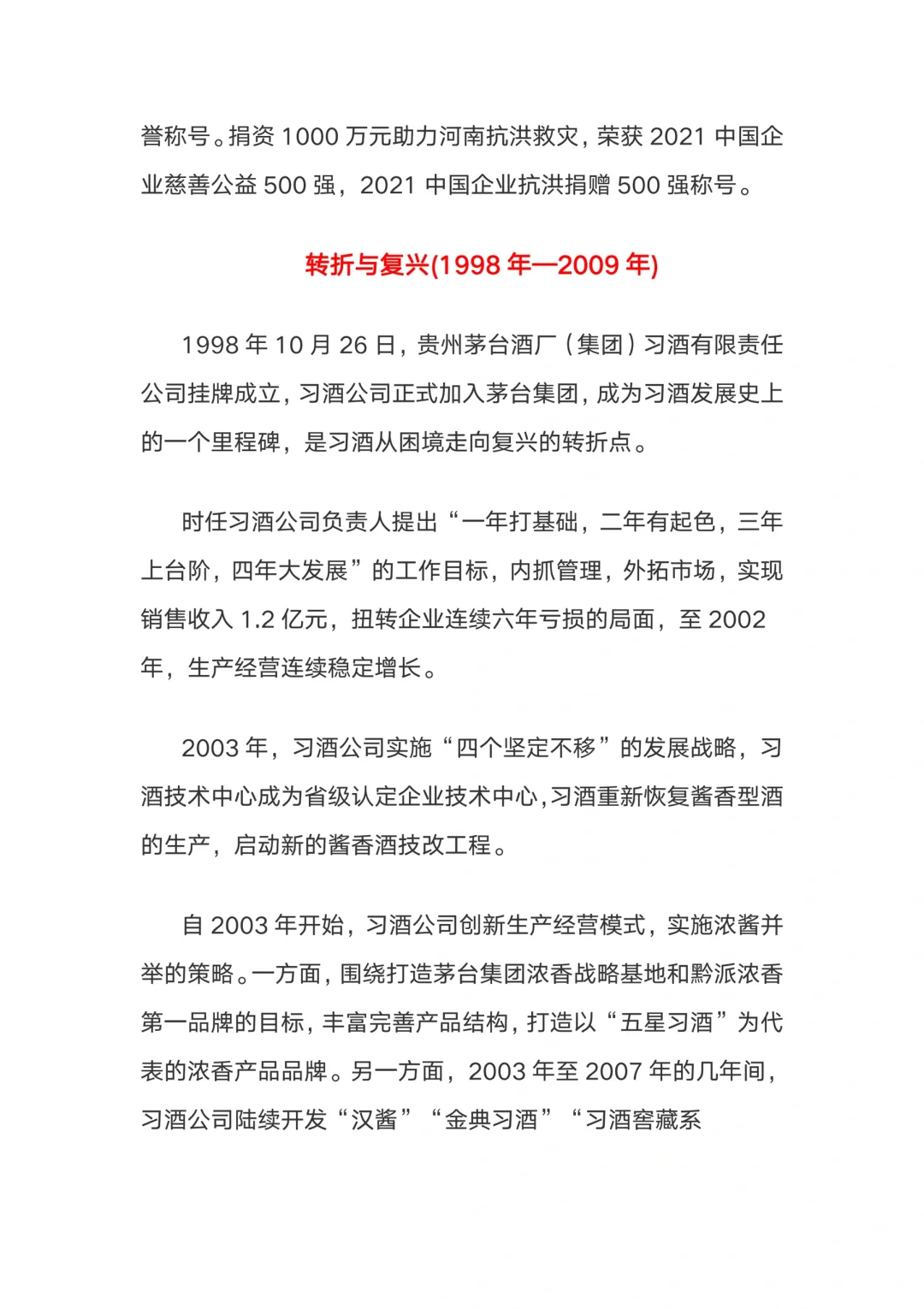 篇幅较长、习酒发展史（公告200人）！