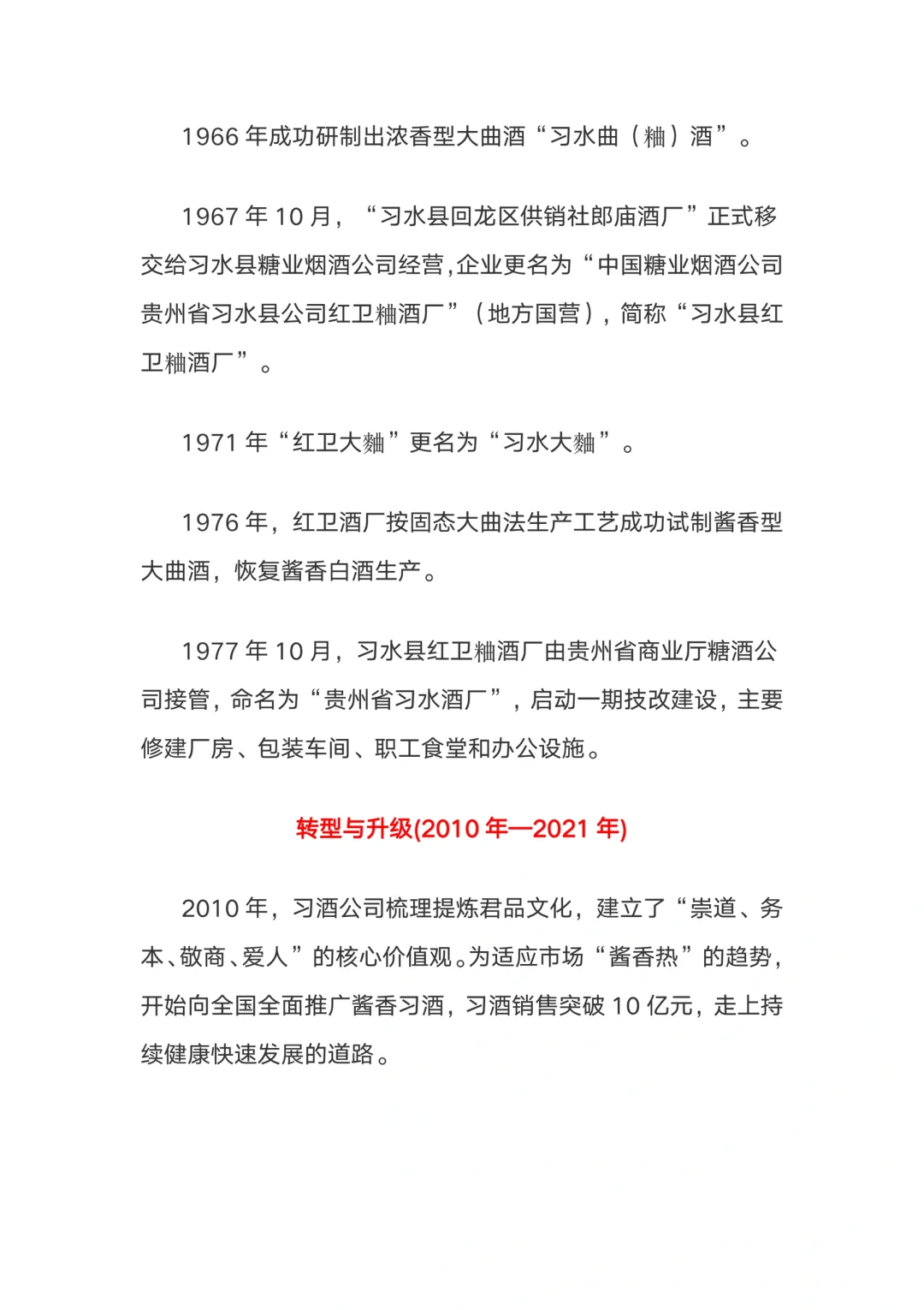 篇幅较长、习酒发展史（公告200人）！