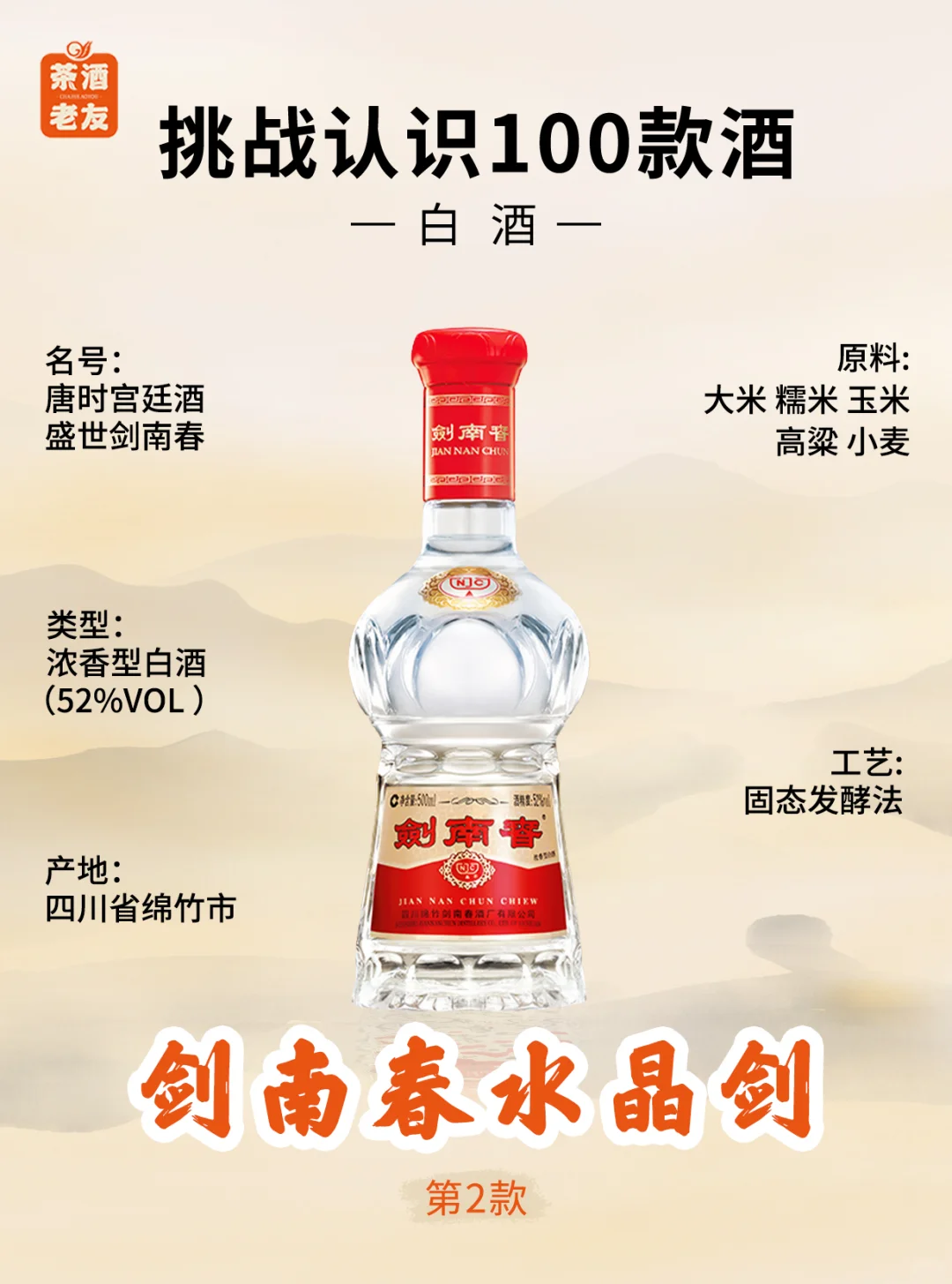 挑战认识100款酒2 |千年宫廷贡酒?剑南春