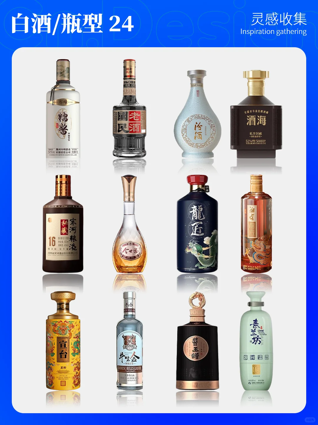 灵感收集 | 24酒包装设计 - 白酒瓶型设计