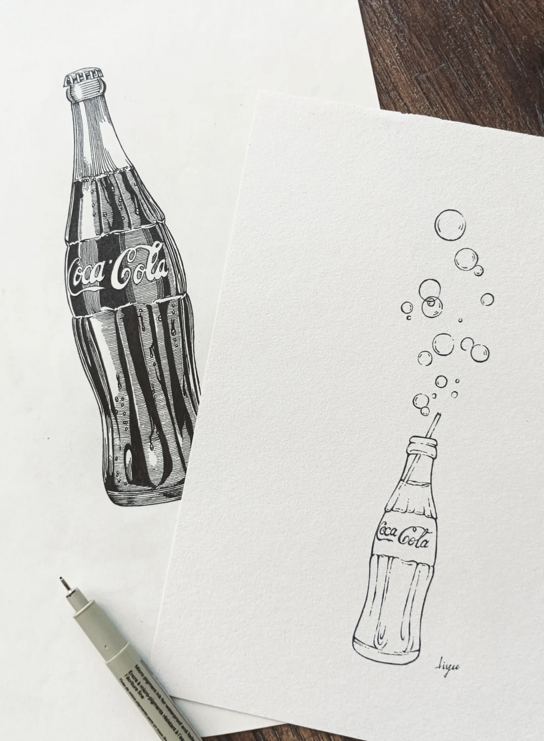 可乐的两种画法