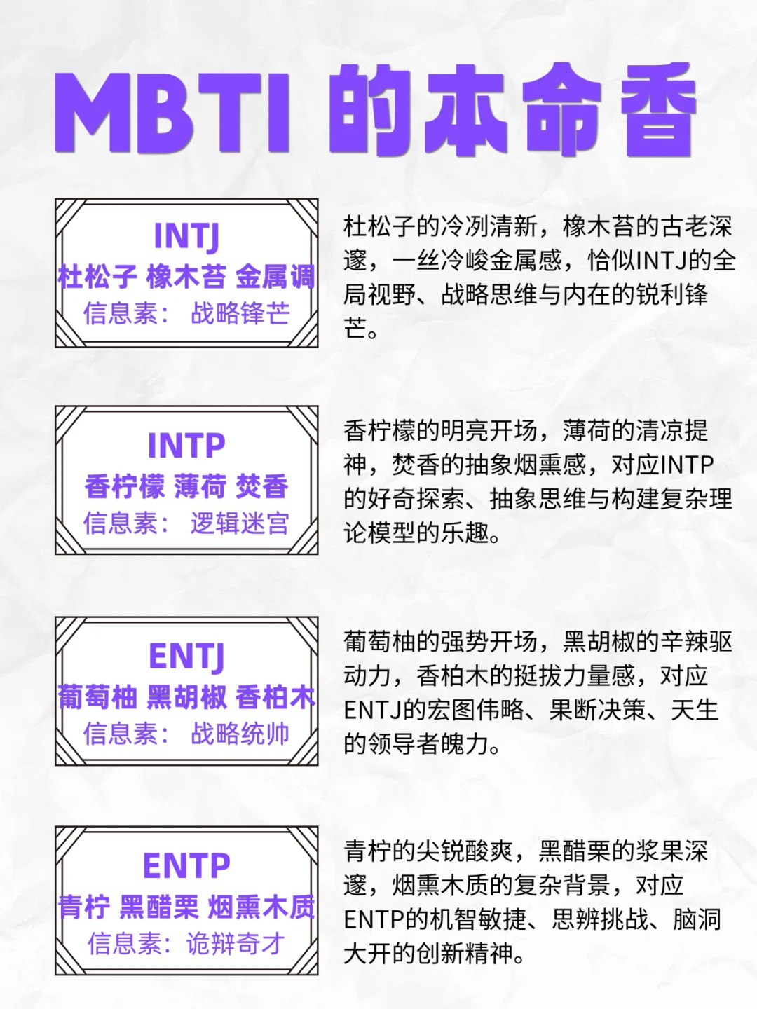 MBTI的本命香?信息素配方大全